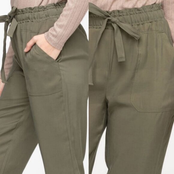 NWT Rickis Tie Waist Tapered Pant Green Size Large New With Tags Utility Trouser - Picture 16 of 16